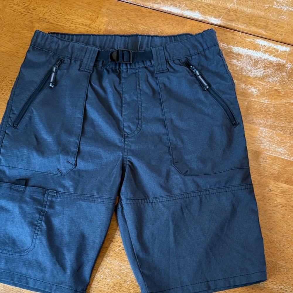 Gray Elastic Waist Shorts